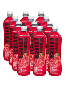 BODY ATTACK BCAA Kick Amino Drink 12x500ml (Red Berries)