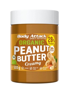 BODY ATTACK Organic Peanut Butter (Creamy, 500g)