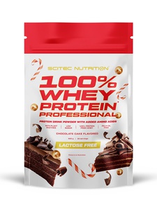 SCITEC NUTRITION 100% Whey Protein Professional (Lactose Free) (Chocolate Cake, 500g)